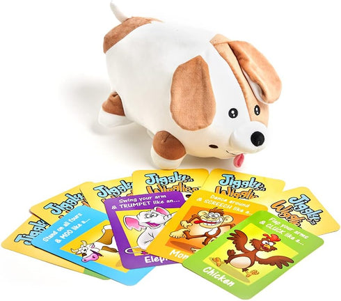 Cuddle Barn - Jiggly Wigglies Puppy | Animated Interactive Stuffed Animal Dog Plush Toy Game Plays Pop Goes The Weasel and Comes with Cards, 11 in...