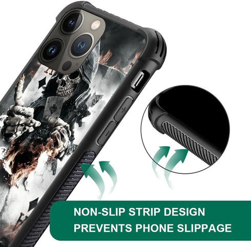 CARLOCA Compatible with iPhone 15 Pro Max Case,Skull Poker iPhone 15 Pro Max Cases Graphic Design Shockproof Anti-Scratch Drop Protection Case...