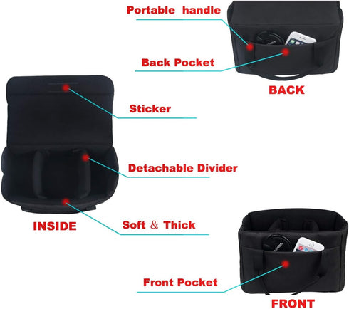 BOMKEE Camera Inserts Lens Padded Insert Liner DSLR SLR Protective Bag Camera Cube Roomy Case Waterproof Foldable pouch for Camera Lens Accessorie...