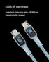 Belkin BoostCharge (2M/6.6ft) Braided USB-C to USB-C Cable for iPhone 15, iPhone 15 Pro, iPhone 15 Pro Max, iPhone 15 Plus, Galaxy S24, S23, Note1...