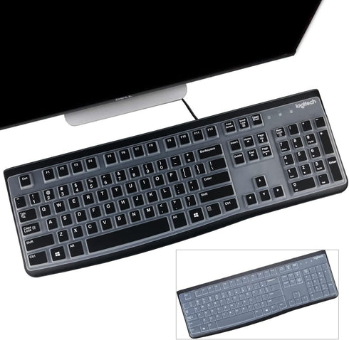 2 Pack Keyboard Cover for Logitech K120 & MK120 Ergonomic Desktop USB Keyboard, Logitech K120 & MK120 US Layout Waterproof Anti-Dust Keyboard Skin...