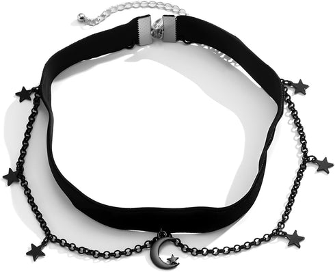 AOEDEJ Moon Choker Necklace Chain Choker Necklace Spider Necklace Choker Goth Choker Necklace Black Choker Necklace for Women...