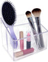 Isaac Jacobs Clear Acrylic 3-Compartment Organizer, Remote Holder & Multi-Functional Makeup, Brush, Pen & Pencil Storage Solution, for The Home, B...