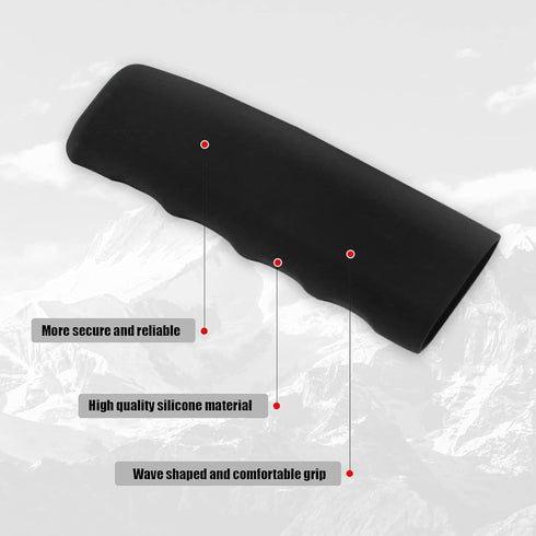 Pack-1 Car Handbrake Cover, Wave Shaped Handbrake Protector, Silicone Decorative Cover, for Car Brake Levers (Black)...