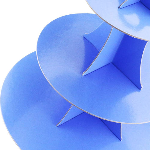 3 Pack 3-Tier Colorful Round Cardboard Cup Cake Holder Stand Dessert Tower, Reusable Pastry Serving Platter Food Display, Birthday Wedding Special...