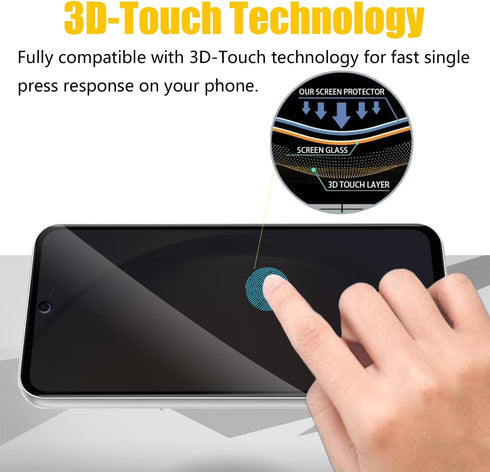 3 Pack Privacy Screen Protector for Samsung Galaxy A54 5G, Anti-Spy Tempered Glass Film, Full Coverage, Anti-Scratch, Bubble Free, Easy Installati...