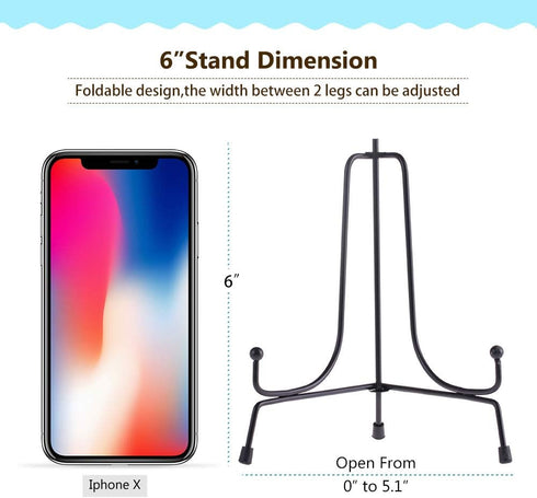 LIONWEI LIONWELI 6inch(2pack) Upgraded Anti-Slip Iron Plate Display Stand Black Easel Display Stand Photo Holder Stand,Displays Picture Frames, De...