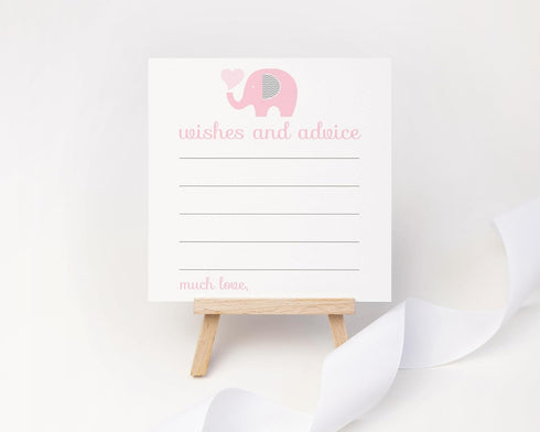 Pink Elephant Advice Cards (25 Pack) Fun Baby Shower Game - Best Wishes for New Parents - Unique Guest Book Alternative for Graduations, Birthdays...