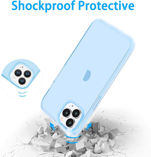 JJGoo Compatible with iPhone 14 Pro Case, Clear Soft Shockproof Protective Slim Thin Bumper Cover Transparent Phone Case, Translucent Blue...