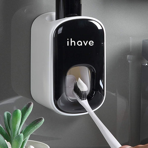 iHave Automatic Toothpaste Dispenser - Smart Bathroom Accessories with Dual-Position Technology and Sturdy Adhesive Strip, Stylish Bathroom Decor ...