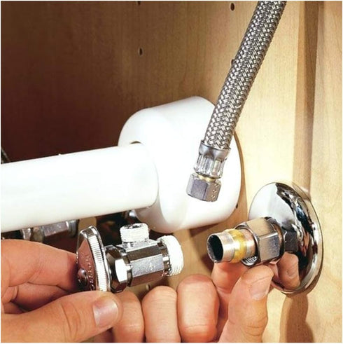 Highcraft CNCT2471 Braided Faucet Connector Female Compression Fitting, 24 In, Stainless Steel Lead-Free, 2 Feet...