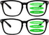 2-Pack Progressive Multifocal Anti Blue Light Reading Glasses for Women and Men Fashion Eyeglasses Frame (2Black, 0.00)...