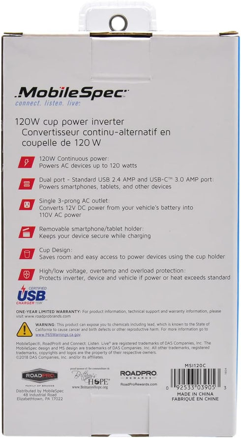 MobileSpec MSI120C 120 Watt Cup Power Inverter...
