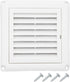 4" Louvered Vent Cover by Vypart Exterior Wall Air Vent Cap Replacement with Fabric Fine Screen,Vent Louvered Outdoor Dryer Vent Cover with 4 Screws,Easy Install