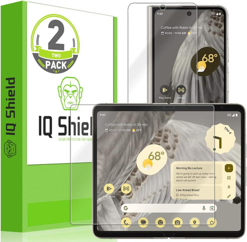 IQShield Screen Protector Compatible with Google Pixel Fold 5G (2-Pack) Anti-Bubble Clear TPU Film...