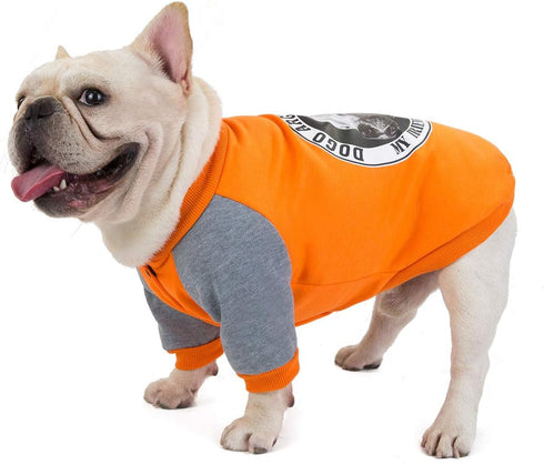 Bulldog Dog Clothes pet Clothes Dog Clothes pet Clothing Dog Clothing Bulldog Sweater (M, Orange)...