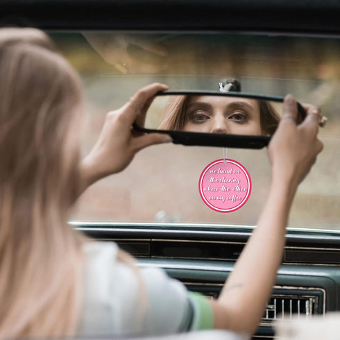 Tallew 8 Pcs Scented Pink Car Air Freshener Preppy Hanging Oil Freshener Ornaments Pink Car Freshener Slice Essential Pendant Scented Diffuser for...