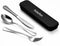 Travel Cutlery Set with Case Portable Silverware Utensils Set,4-pieces Stainless Steel Reusable Flatware Set Cutlery Set for Camping Picnic Hiking...