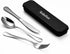Travel Cutlery Set with Case Portable Silverware Utensils Set,4-pieces Stainless Steel Reusable Flatware Set Cutlery Set for Camping Picnic Hiking...