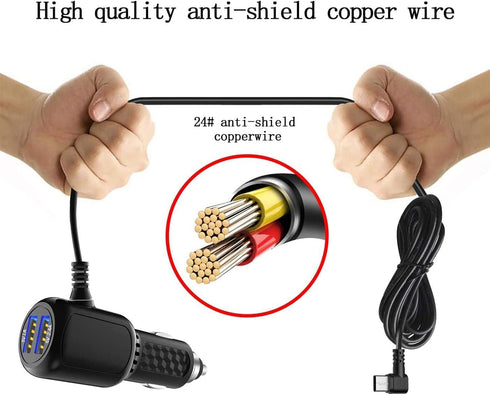 Dash Cam Charger 2024 Upgraded USB-C Car Charger with Dual USB Port Compatible with, Rexing, Byakov, AKASO, Crosstour, Trekpow, Pruveeo, OldShark,...