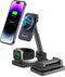 3 in 1 Foldable Wireless Charging Station for Apple Products, Adjustable Phone Charger Stand, Magsafe Charger Travel Dock for iPhone/Samsung/Googl...