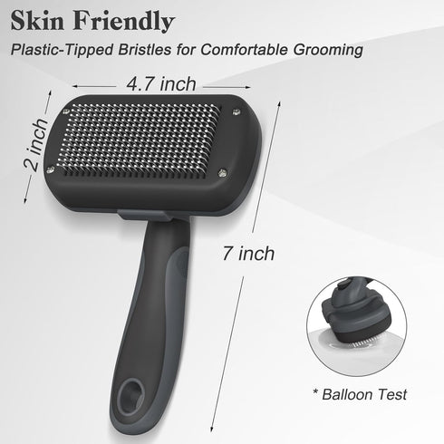 Self Cleaning Slicker Brush for Dogs & Cats, Skin Friendly Grooming Cat Brush, Dog Brush for Shedding, Deshedding Brush, Hair Brush Puppy Brush fo...