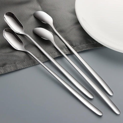Long Handle Ice Tea Spoons,9.1-Inch Tea Spoons,Coffee Spoon,Ice Cream Spoon,Stainless Steel Long Stirring Spoons Cocktail Mixing Spoons for Cold D...