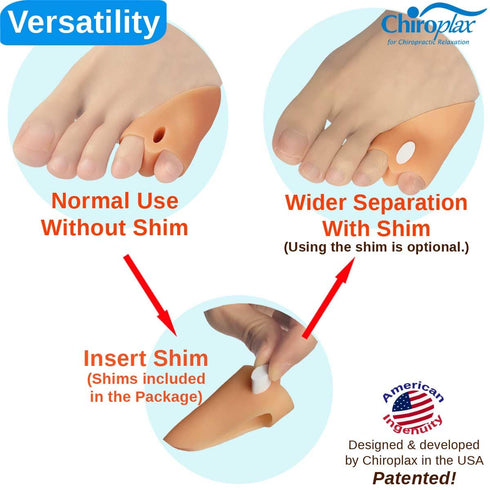 Chiroplax Tailor's Bunion Corrector Pads Bunionette Pain Relief Pinky Little Toe Straightener Separator Cushion Splint Protector Shield Spacer Cov...