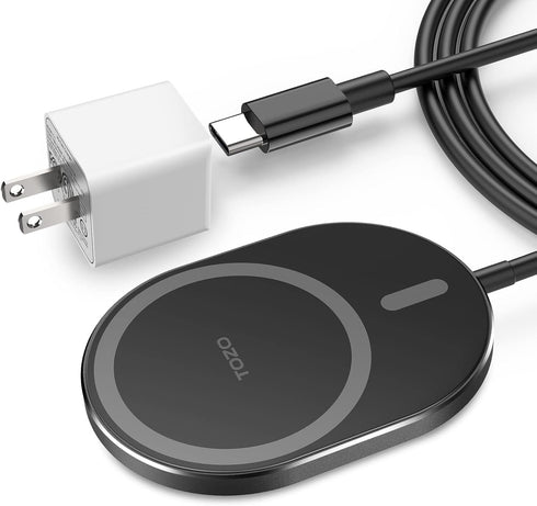 TOZO W10 Magnets Wireless Charger & USB C Charger Aviation Aluminum Computer Numerical Control Technology Fast Charging Compatible for iPhone 15/1...