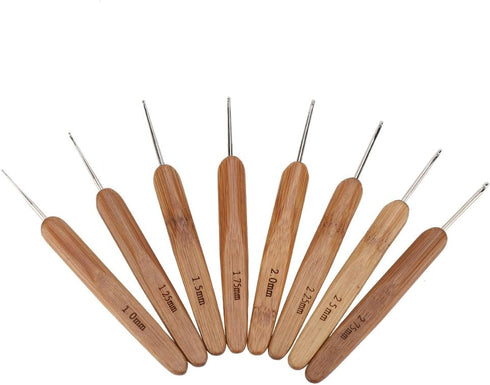 20pcs Bamboo Crochet Hooks Needles Knit Weave Craft Yarn DIY Sewing Tools Knitting Bamboo Crochet Hook Set with Case DIY Tools...