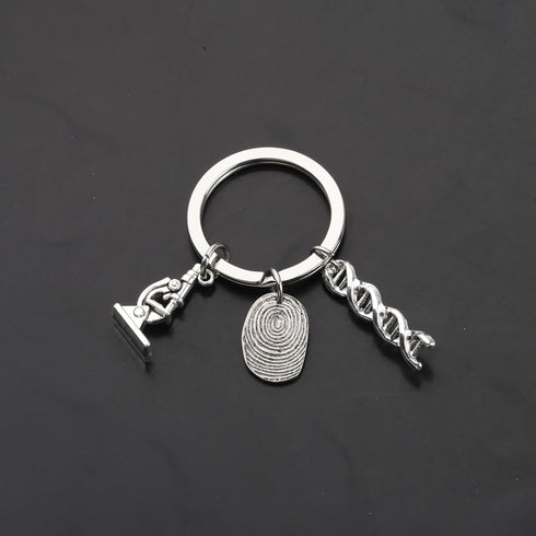 ENSIANTH Forensics Keychain DNA Microscope Criminologist Gift Fingerprint Gift Legal Examiner Gift Science Major Gift...