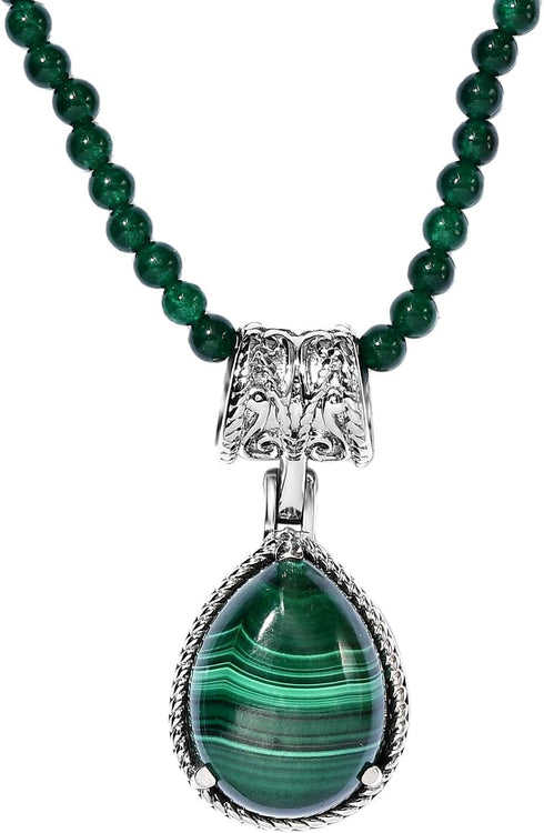 SHOP LC DELIVERING JOY Green Quartzite Bead Malachite Pendant Statement Choker Necklace Jewelry 20 Inches Women Birthday Gifts for Women...