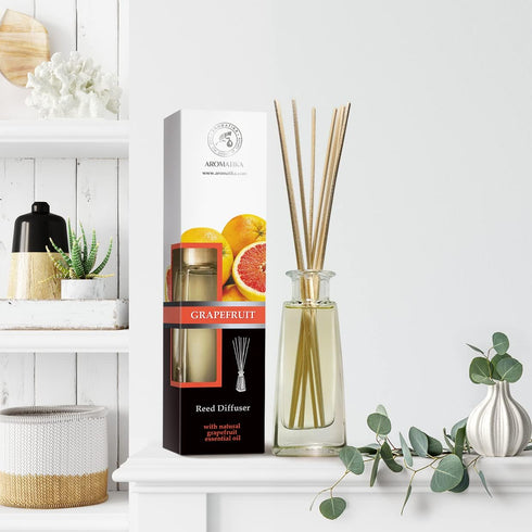 Reed Diffuser Grapefruit 3.4 Fl Oz - Room Diffuser with Grapefruit Essential Oil - Home Fragrance - Aromatherapy Air Freshener - Oil Diffuser - Sc...