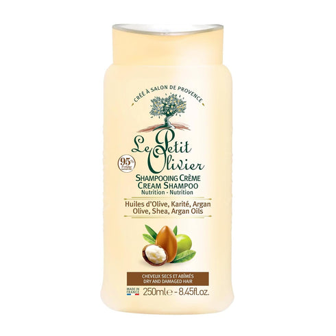 Le Petit Olivier Nutrition Cream Shampoo - Olive, Shea, Argan Oils - Repairs Dry, Damaged Hair - Enriched With Natural Origin Ingredients - Free O...