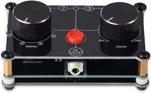 Little Bear MC104 Mini Audio Switcher, 4-Way 3.5mm AUX Stereo Passive Selector, Switch Box Splitter for PC/Player/Headphone/Amplifier/Speaker...