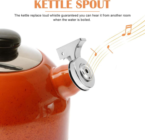 Whistling Teakettles Tea Kettle Pot Whistle Replacement: Stainless Steel Teapot Whistle Water Boiling Kettle Warning Whistle Nozzle Teapot Spout T...