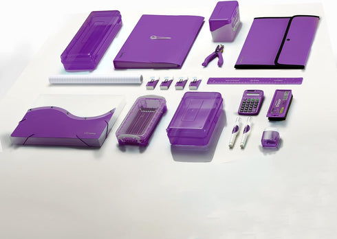 3 Ring Binder 1.5 Inch Purple, 1 ½ inch Binder Clear View Cover with 2 Inside Pockets, Colored School Supplies Office and Home – by Enday...
