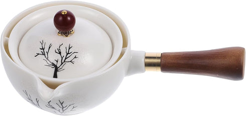 HEMOTON Tea Maker Ceramic Side Handle Jug Turkish Household Tool Set Mini Insulated Chinese Tea Household Delicate Tea Kettle Ceramic Teaware Tea ...