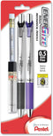Pentel EnerGize Automatic Pencil with Lead and Erasers, 0.5mm, Assorted, 2 Pack (PL75LEBP2)...