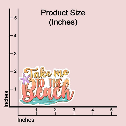 (3 pcs) Take Me to The Beach Sticker Funny Beach Ocean Life Tumbler Decal Sticker for Kindle Laptop Water Bottle Phone Hard Hat Vinyl Decal - 3x2....