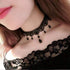 GRAEEN Black Lace Necklaces Gothic Lace Choker Crystal Pendant Halloween Cosplay Party Diamond Necklace Jewelry for Women...