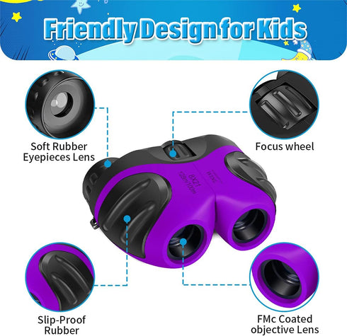 3-8 Years Old Girl Easter Gifts, VNVDFLM Compact Binoculars for Kids Yard Toys, for Girls Age 4-10 to Watching Birds, Telescope Gifts for 10 Years...