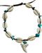 Genuine Mako Shark Tooth Anklet, Handmade Cowrie Shells Anklet for Women Surfer Jewelry EA389-AN...