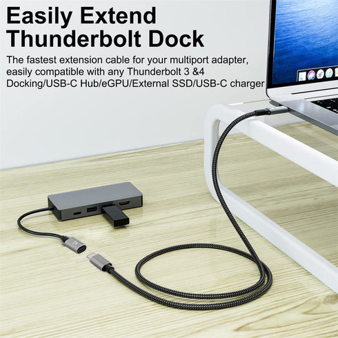 xiwai 0.5m USB4 Extension Cable Male to Female 40Gbps with 100W Charging and 8K@60Hz Compatible with Thunderbolt3/4...