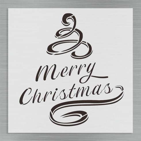 Merry Christmas Ribbon Alphabet Large Letter Winter Stencil for Painting on Wood, Canvas, Walls, Floors, Fabrics and Furniture, Paint Wooden Signs...