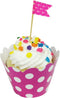 Wrapables Standard Size Polka Dots Cupcake Wrappers (Set of 20), Hot Pink...