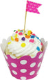 Wrapables Standard Size Polka Dots Cupcake Wrappers (Set of 20), Hot Pink...