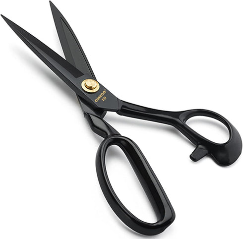 CINKCO® 10.0 inch Professional Sewing Scissors Heavy Duty 65Mn Forged Alloy Steel Premium Household Office Shears Ultra Sharp for Thickened Leathe...
