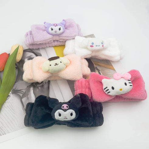 Kawaii Spa Headband, Cute Headband for Women Facial Makeup, Washing, Party, Soft Microfiber Coral Skincare Shower Fluffy Towel Headbands Hair Band...