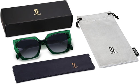 SOJOS Big Trendy Polarized Sunglasses Womens Oversized Cateye Sunnies Lentes De Sol Para Mujer SJ2205...